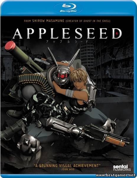 Яблочное зернышко / Appleseed [Movie] [Без хардсаба] [2004 г., аниме, мультфильм, фантастика, боевик, BDRip, Дубляж]