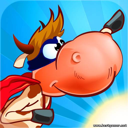 Supercow: funny farm arcade platformer / Супер Корова: приключения на солнечной ферме [v1.6, Arcade, iOS 3.1, RUS]