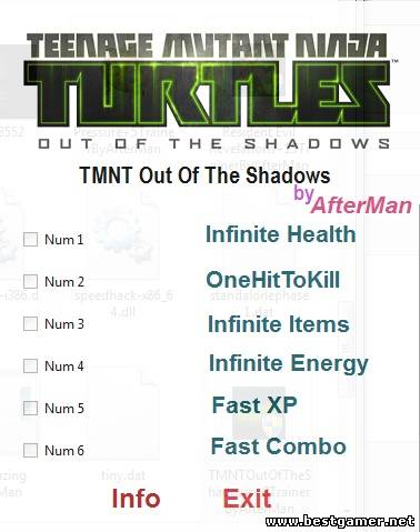 Teenage Mutant Ninja Turtles ~ Out of the Shadows: Трейнер/Trainer (+6) [All Version&#39;s] {AfterMan}