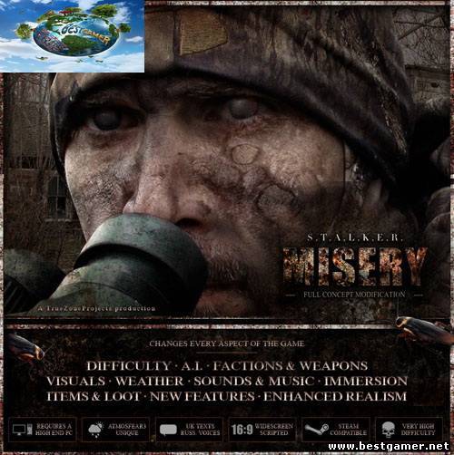 S.T.A.L.K.E.R.: Call of Pripyat / Зов Припяти - MISERY 2.1 Beta (обновлено) [Ru] Mod/RePack