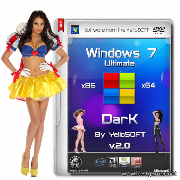Windows 7 Ultimate SP1 Dark 2.0 (32bit+64bit) (2014) [Rus]