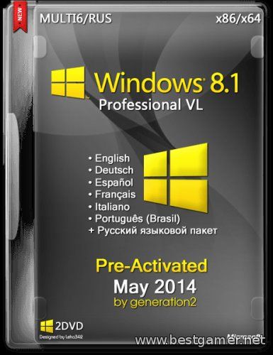 Windows 8.1 Pro VL x86/x64 Pre-Activated May 2014