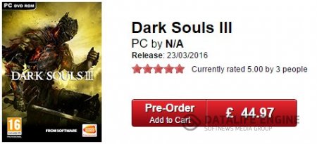 Gamestop: Dark Souls III выйдет 23-го марта