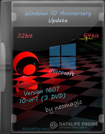 Windows 10 Anniversary Update Version 1607 / 10 in1 / 3 DVD /