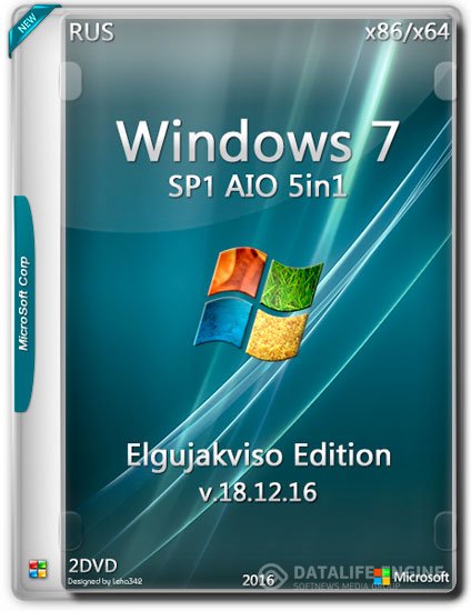 Windows 7 SP1 5in1 (x86/x64) Elgujakviso Edition (v18.12.16) [Ru]