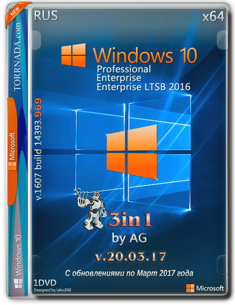 Windows 10 3in1 / x64 / by AG 20.03.17 / 10.0.14393.969 AutoActiv / ~rus~